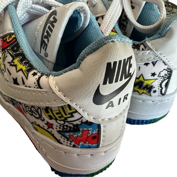 7C Toddler Nike Air Force 1 Custom Graffiti Comic Pop Art | ONE OF A KIND - Picture 15 of 15
